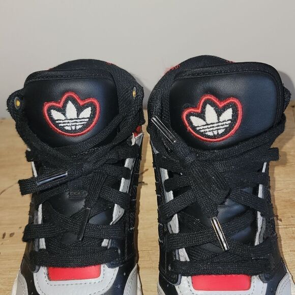 Adidas Drop Step J Black Vivid Red Big Kids Size 3.5 - Picture 2 of 13